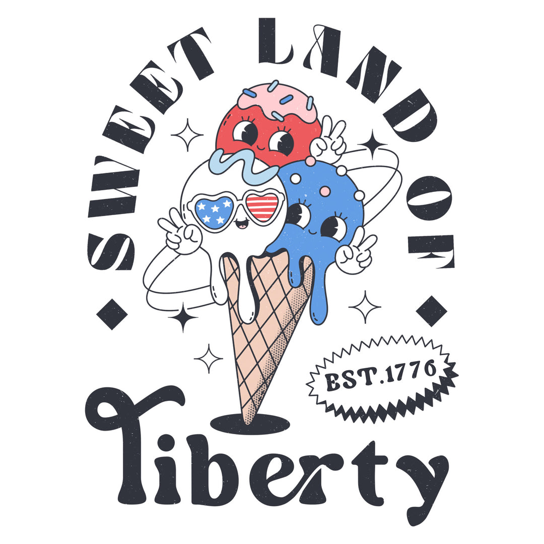 Retro 4th July: Sweet Land Of Liberty - DTF Transfer - Direct-to-Film