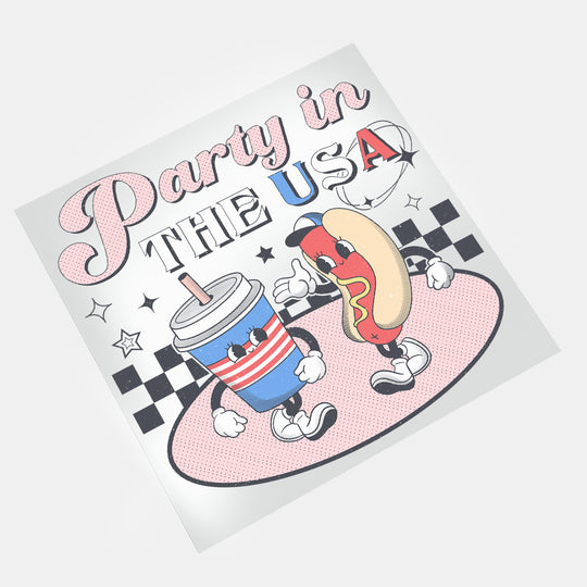 Retro 4th July: Party In The USA - DTF Transfer - Direct-to-Film