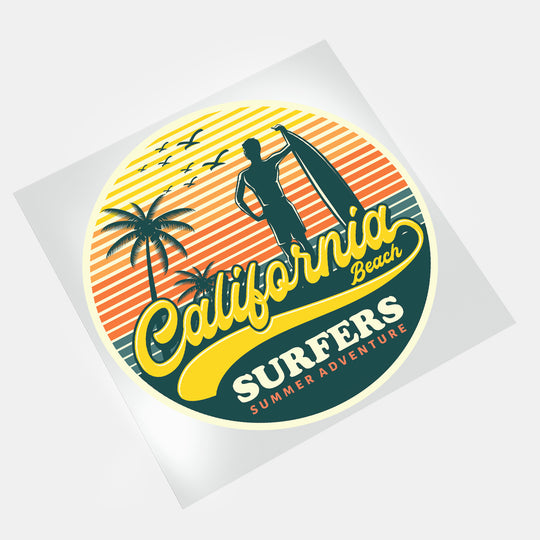 Surfing: California Beach Surfers Summer Adventure - DTF Transfer - Direct-to-Film