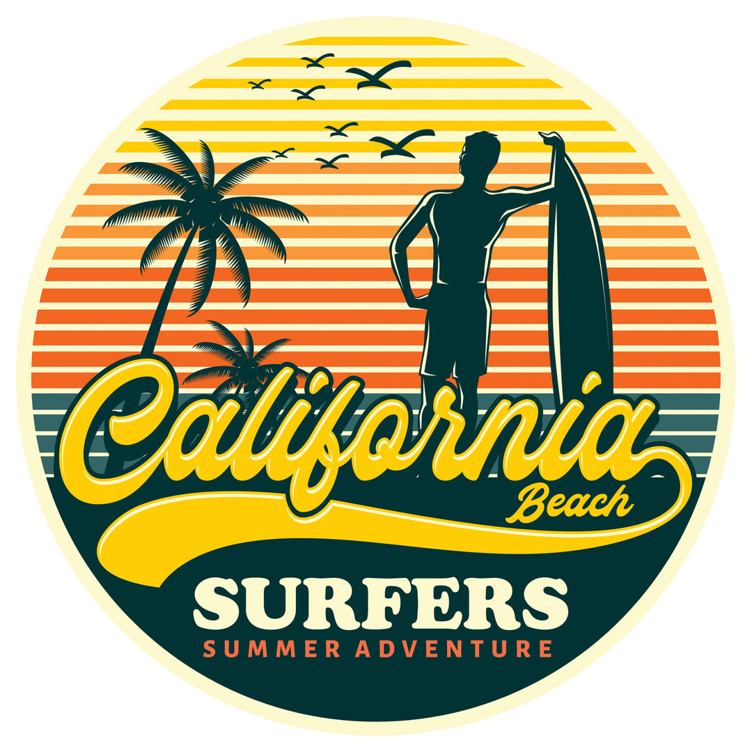 Surfing: California Beach Surfers Summer Adventure - DTF Transfer - Direct-to-Film