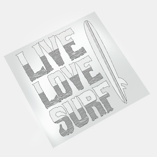 Surfing: Live Love Surf - DTF Transfer - Direct-to-Film