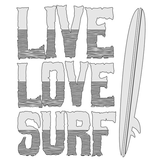 Surfing: Live Love Surf - DTF Transfer - Direct-to-Film