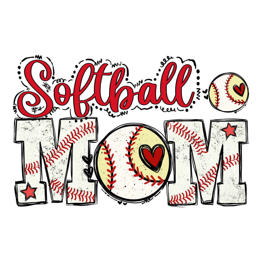 Softball: Softball Mom - DTF Transfer - Direct-to-Film