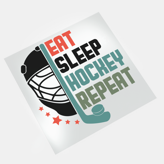 Hockey: Eat Sleep Hockey Repeat - DTF Transfer - Direct-to-Film