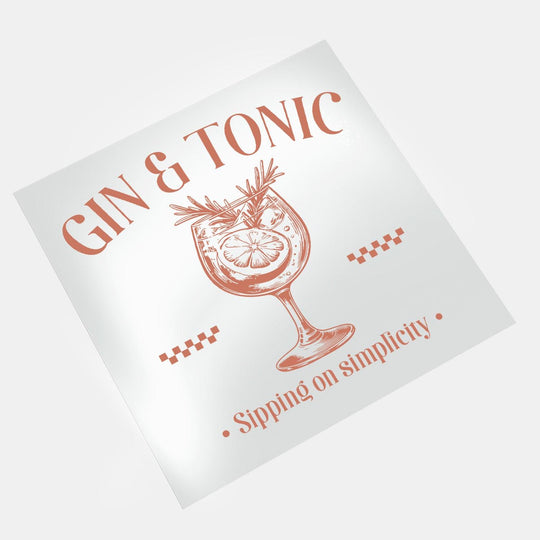 Summer Cocktail: Gin & Tonic - DTF Transfer - Direct-to-Film