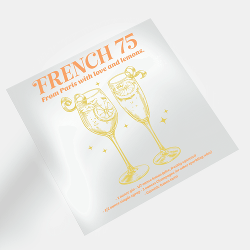 Summer Cocktail: French 75 - DTF Transfer - Direct-to-Film