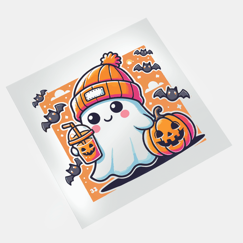 Cute Ghosts: Pumpkin Juice Ghost 3 - DTF Transfer - Direct-to-Film