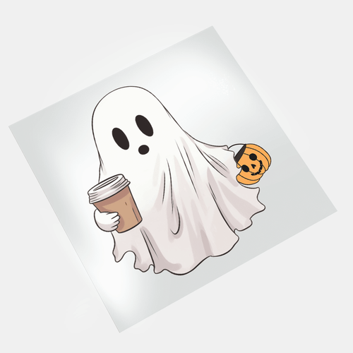 Cute Ghosts: Coffee Ghost 2 - DTF Transfer - Direct-to-Film