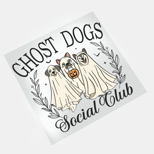 Cute Ghosts: Ghost Dogs Social Club - DTF Transfer - Direct-to-Film