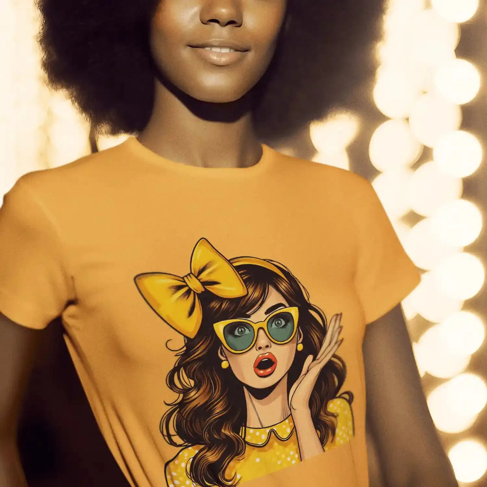 Pop-Art Girl: Yellow Ribbon Girl - DTF Transfer - Direct-to-Film