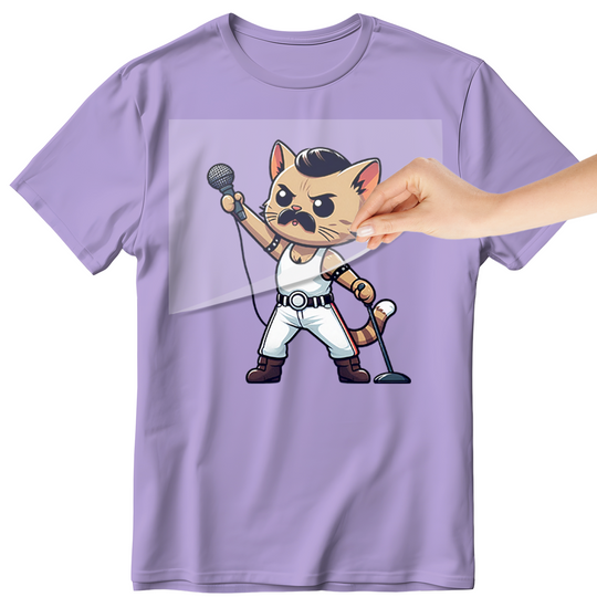 Rock Star Cat: Freddy Mercury Cat - DTF Transfer - Direct-to-Film