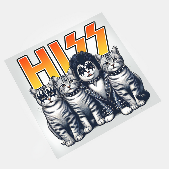 Rock Star Cat: Hiss - DTF Transfer - Direct-to-Film