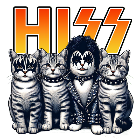 Rock Star Cat: Hiss - DTF Transfer - Direct-to-Film