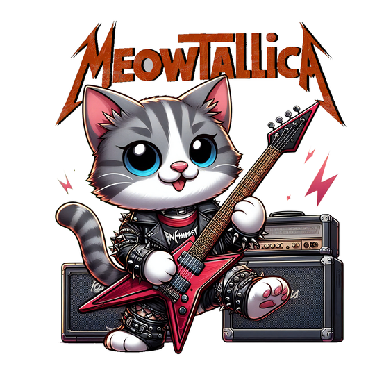 Rock Star Cat: Meowtallica 2 - DTF Transfer - Direct-to-Film