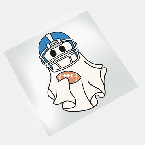 Halloween Sport Cute Ghost: Rugby Ghost - DTF Transfer - Direct-to-Film