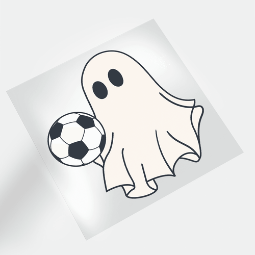 Halloween Sport Cute Ghost: Soccer Ghost 2 - DTF Transfer - Direct-to-Film