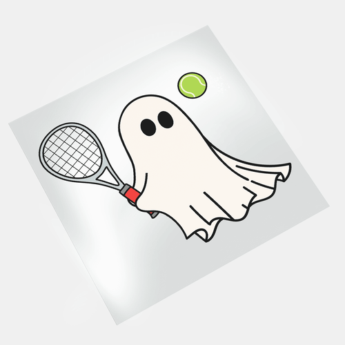 Halloween Sport Cute Ghost: Tennis Ghost - DTF Transfer - Direct-to-Film