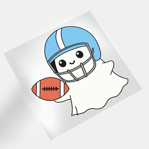 Halloween Sport Cute Ghost: Rugby Ghost 2 - DTF Transfer - Direct-to-Film