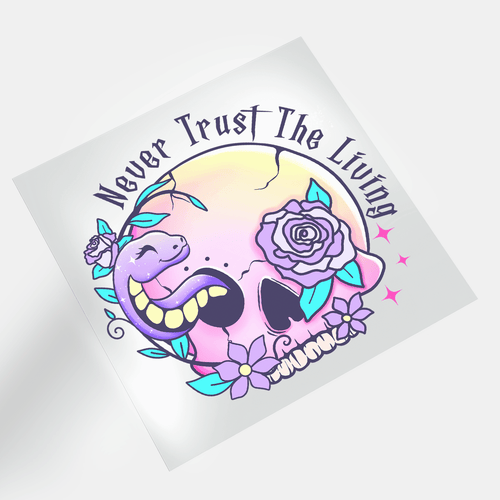 Cute Pink Halloween: Never Trust The Living - DTF Transfer - Direct-to-Film