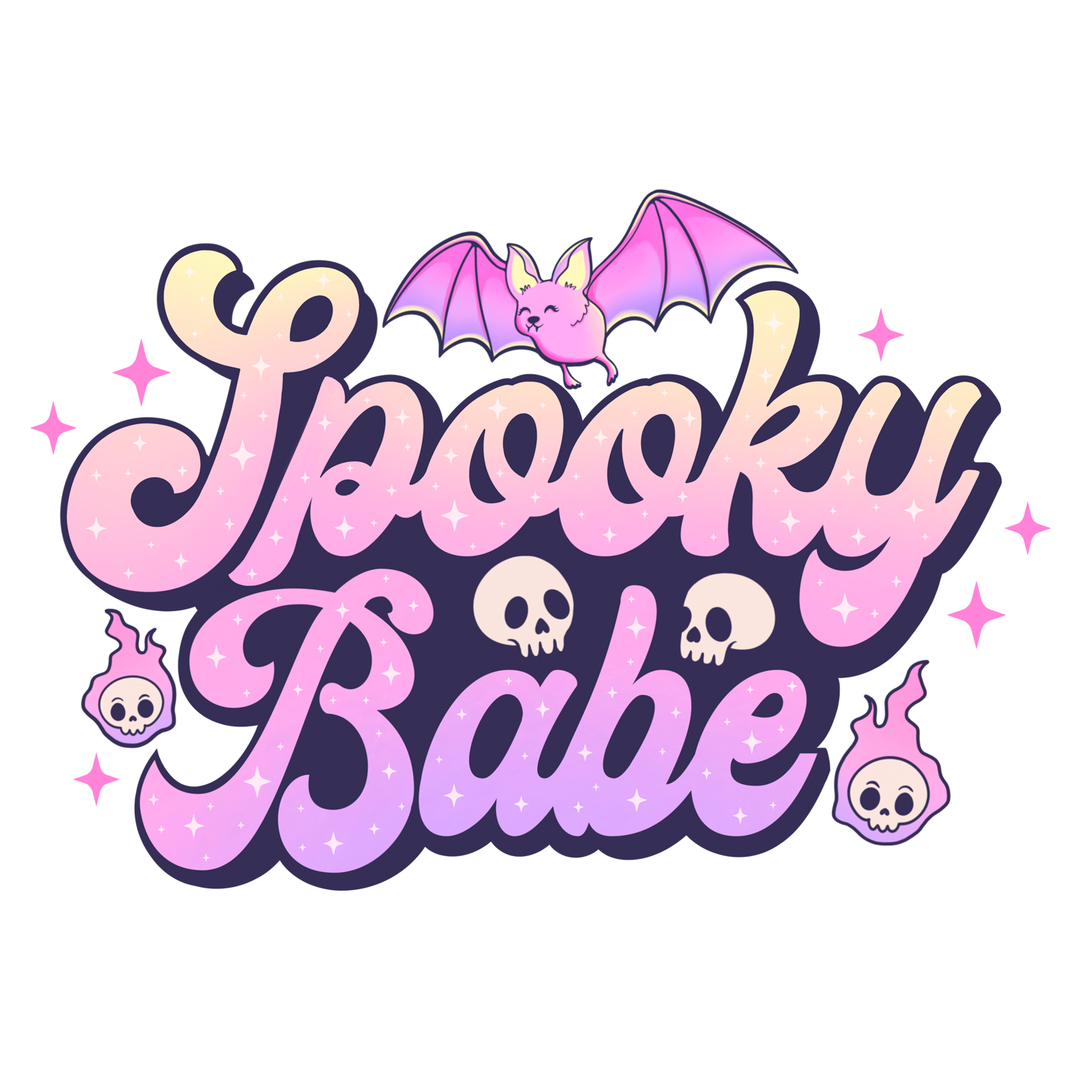 Cute Pink Halloween: Spooky Babe - DTF Transfer - Direct-to-Film