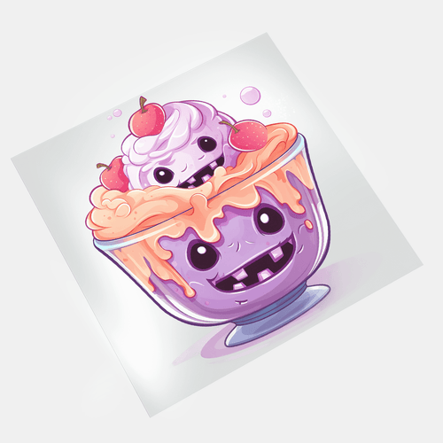 Cute Pink Halloween: Ice Cream Monsters - DTF Transfer - Direct-to-Film