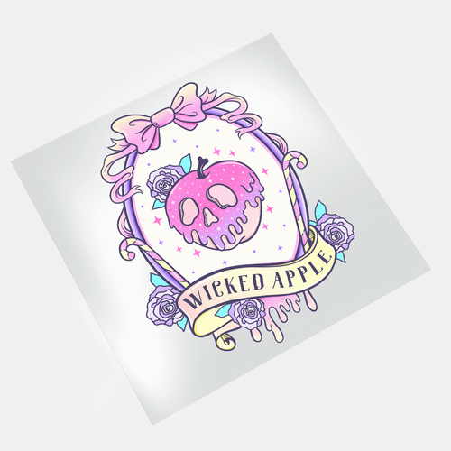 Cute Pink Halloween: Wicked Apple - DTF Transfer - Direct-to-Film