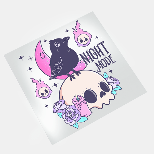 Cute Pink Halloween: Night Mode - DTF Transfer - Direct-to-Film