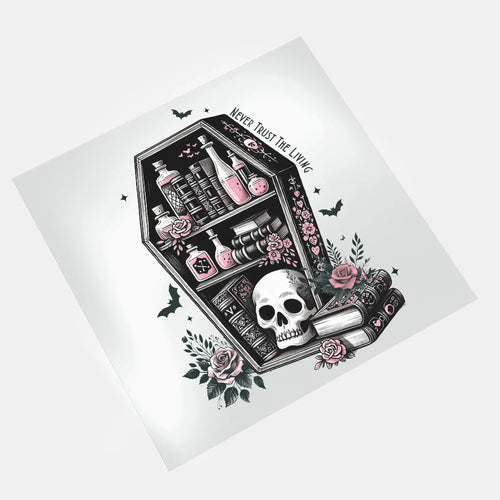 Gothic Pink Halloween: Never Trust The Living - DTF Transfer - Direct-to-Film