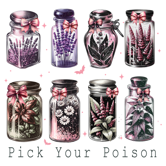 Gothic Pink Halloween: Pick Your Poison - DTF Transfer - Direct-to-Film