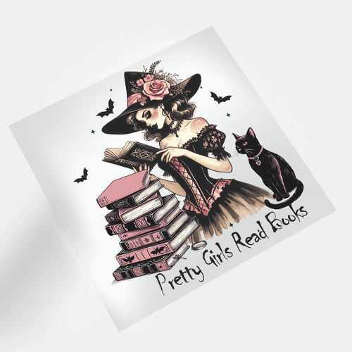 Gothic Pink Halloween: Pretty Girls Read Books - DTF Transfer - Direct-to-Film