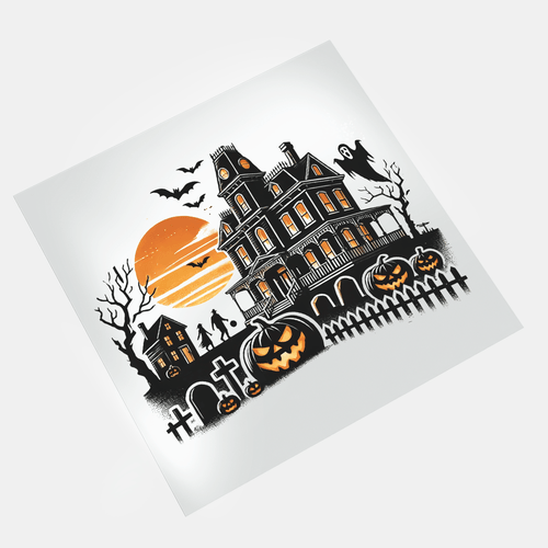 Halloween Town: Pumpkin Mansion - DTF Transfer - Direct-to-Film