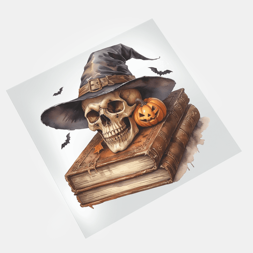 Halloween Town: Skull and Books - DTF Transfer - Direct-to-Film