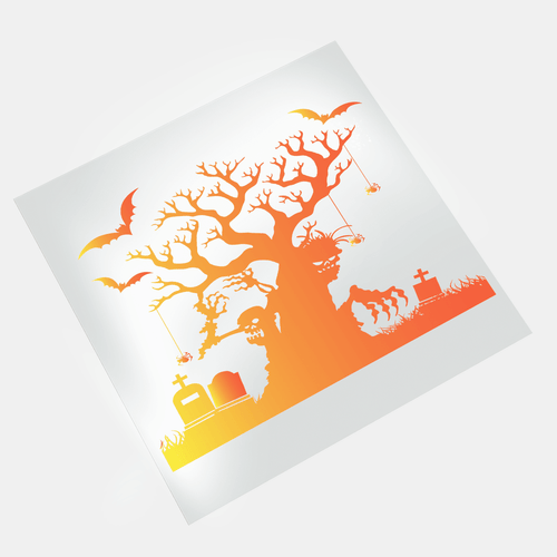 Halloween Town: Spooky Tree Gradient - DTF Transfer - Direct-to-Film