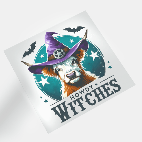 Halloween Heifer Cow: Howdy Witches - DTF Transfer - Direct-to-Film