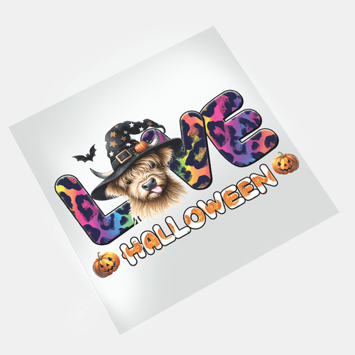 Halloween Heifer Cow: Love Halloween - DTF Transfer - Direct-to-Film