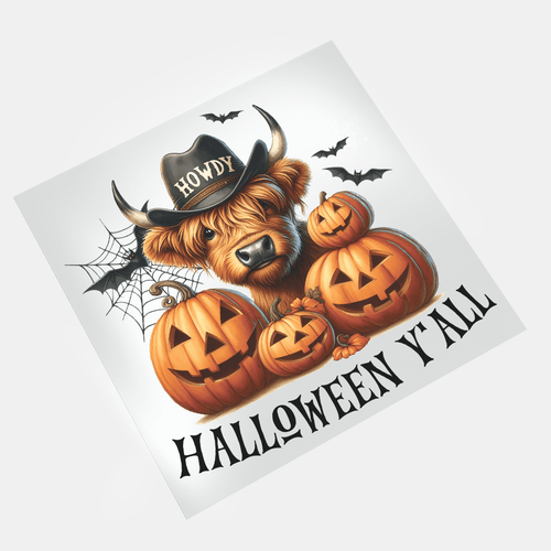 Halloween Heifer Cow: Halloween Y'all - DTF Transfer - Direct-to-Film
