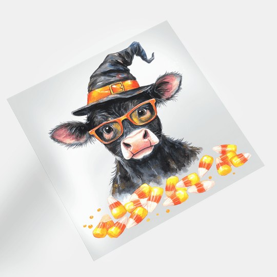 Halloween Heifer Cow: Glasses Cow - DTF Transfer - Direct-to-Film