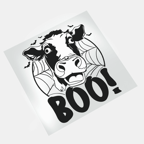 Halloween Heifer Cow: Boo! - DTF Transfer - Direct-to-Film
