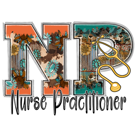 Nurse Practitioner - Flowery Nurse - DTF Transfer - Direct-to-Film