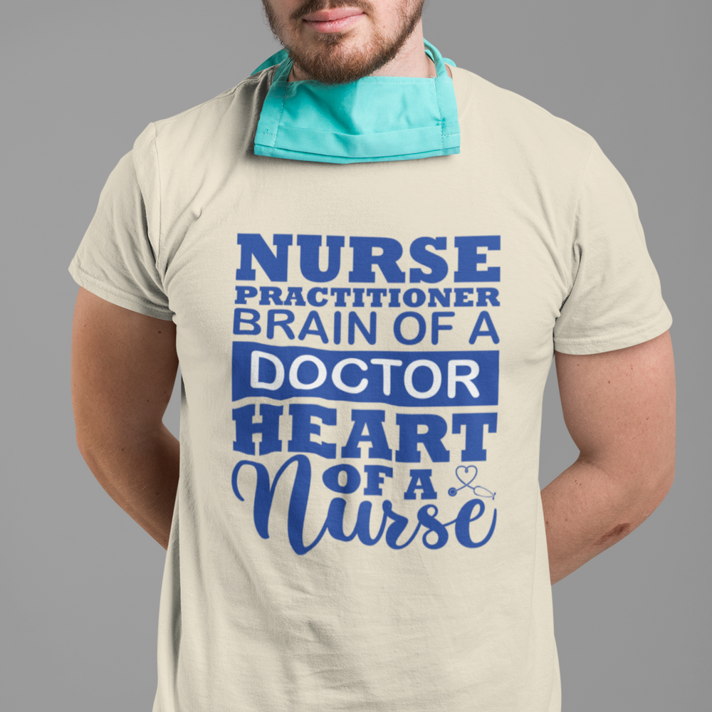 Nurse Practitioner - Brain Of A Doctor Heart Of A Nurse - DTF Transfer - Direct-to-Film