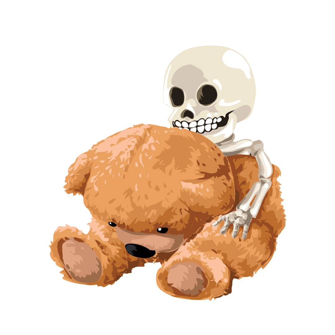 Skeleton Bear: No More Pretending - DTF Transfer - Direct-to-Film