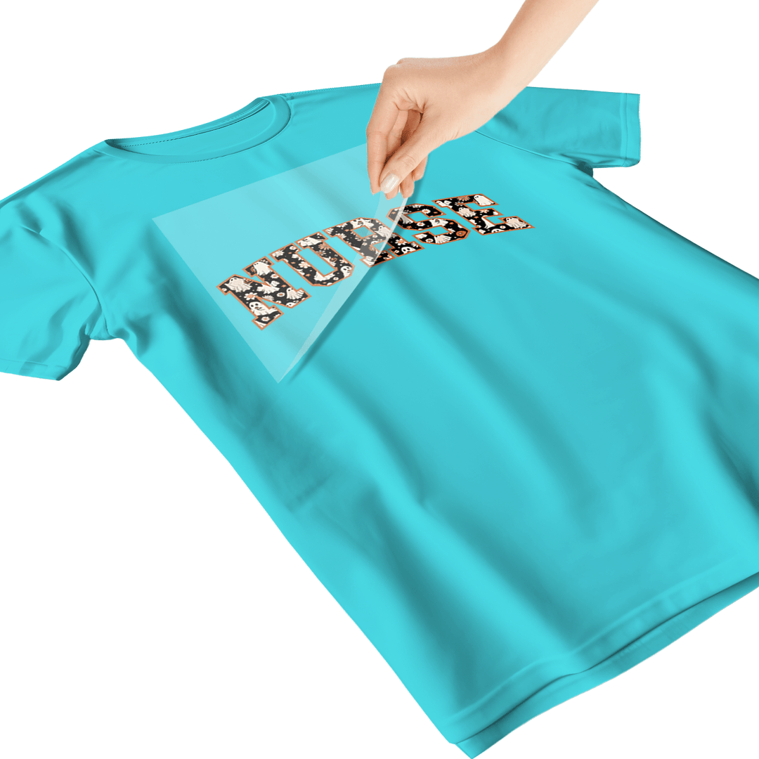 Halloween Nurse: Floral Ghost Nurse - DTF Transfer - Direct-to-Film