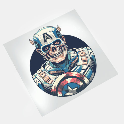 Super Spooky Halloween: Spooky Captain America - DTF Transfer - Direct-to-Film