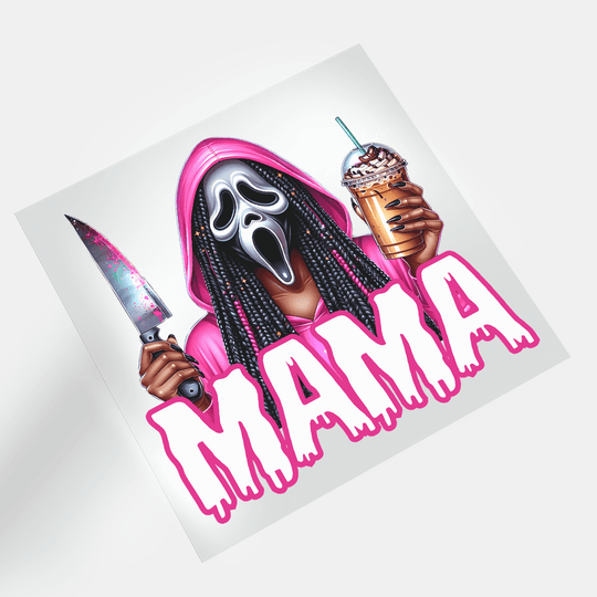Black Horror Mama - Mama Frappuccino - DTF Transfer - Direct-to-Film