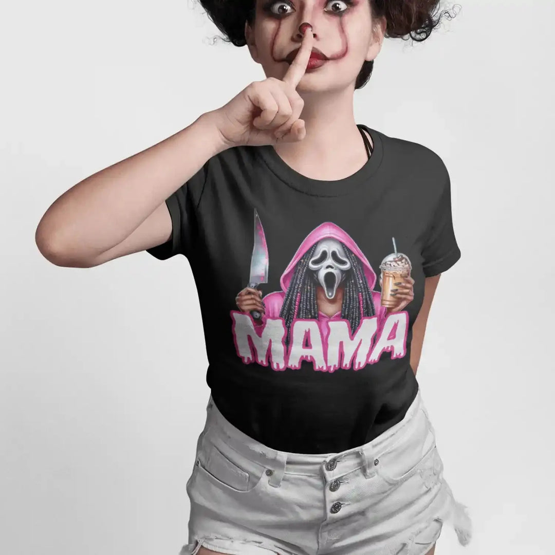 Black Horror Mama - Mama Frappuccino - DTF Transfer - Direct-to-Film