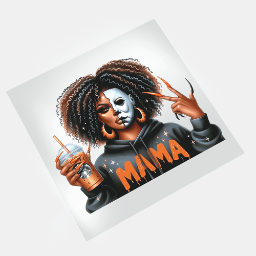 Black Horror Mama - Mama Michael Myers - DTF Transfer - Direct-to-Film