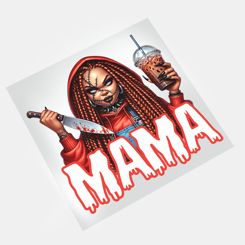 Black Horror Mama - Mama Chucky - DTF Transfer - Direct-to-Film