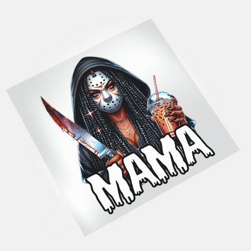 Black Horror Mama - Mama Jason Vorhees - DTF Transfer - Direct-to-Film