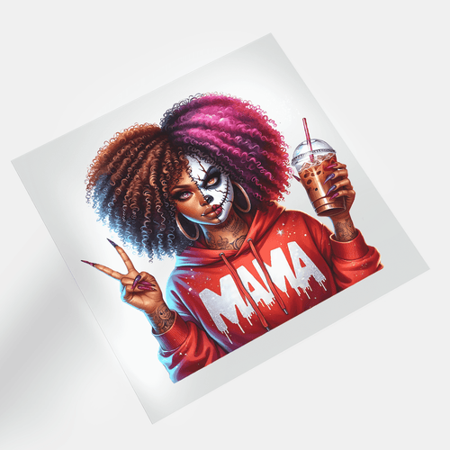 Black Horror Mama - Mama Jack Skellington - DTF Transfer - Direct-to-Film