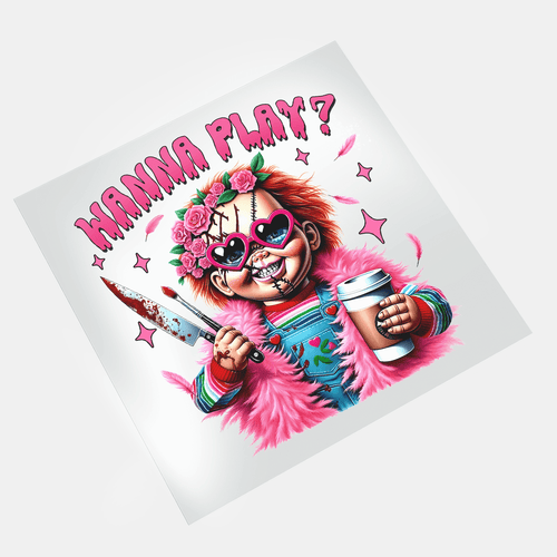 Pink Halloween - Wanna Play? - DTF Transfer - Direct-to-Film